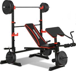 Weight bench with squat rack