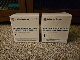 Pokemon Center Graduation Female And Male Pikachu Figures
