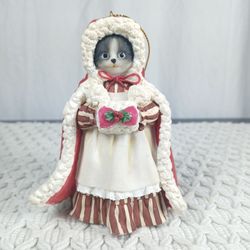 Cat Nip Artisan Flair Winter Cat Kitty Christmas Holiday Hang Ornament Figurine 