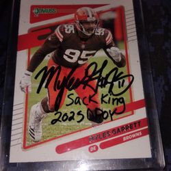 Myles Garrett Signed Autograph NFL Card Rare Inscriptions Cleveland Browns 