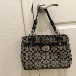 Satchel Handgbag.  Black/Gray #16540.  Designer