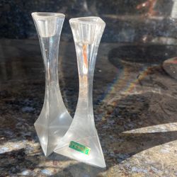 Vintage Crystal Glass Candle Holder