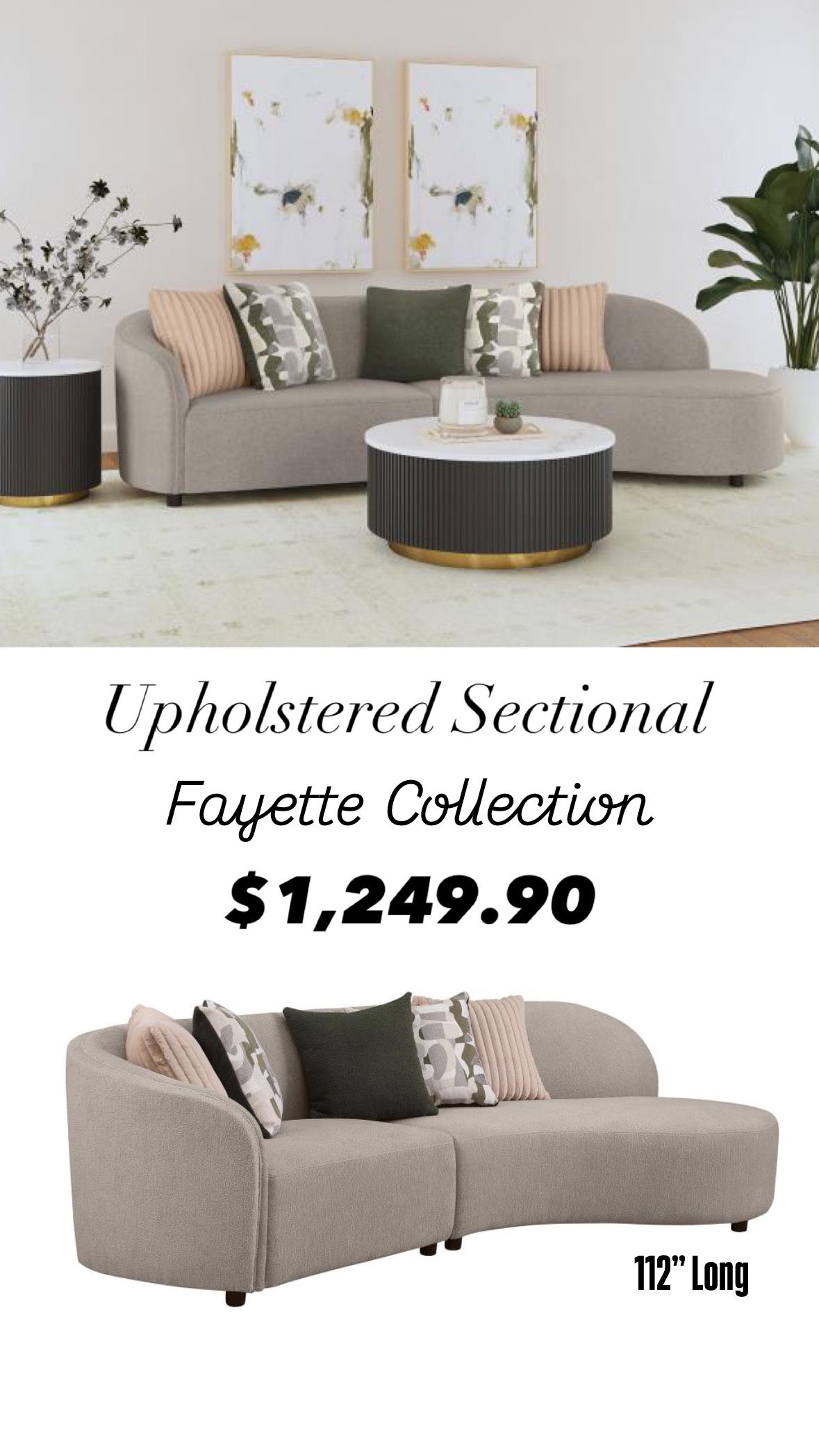 Sectional Sofá. $53 Down Payment