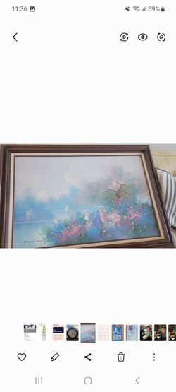 Painting w wd frame 43" h x 31 " width 35.00