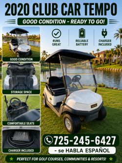 $$$ 2800 CASH 💰 $$$ * 2020 CLUB CAR TEMPO * * IT HAS A QUALITY FRAME ALUMINUM FRAME, AND FEELS VERY WELL BUILT AND READY TO RIDE *** ** EXCELLEN