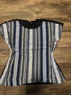 Adele and May 1 x navy blue, white black striped blouse
