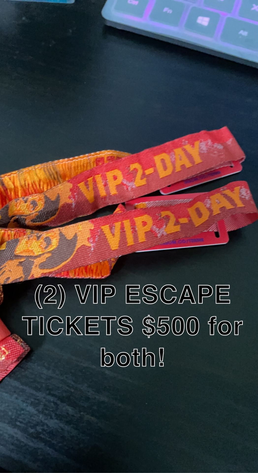 TWO VIP ESCAPE TICKETS