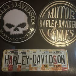 Hanging Harley Davidson Garage Memorabilia