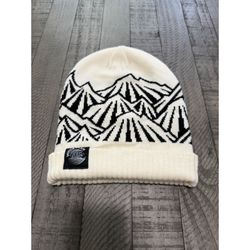 White Claw Womens OS Beanie Mountain Range Cream Black Sundance Film Festival