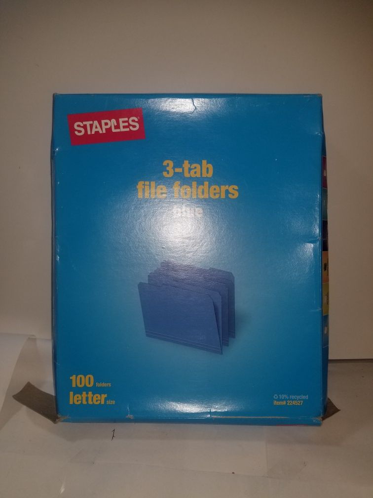100 tab file folders blue. $20 value