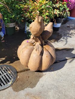 Birds On Pumpkin Statue