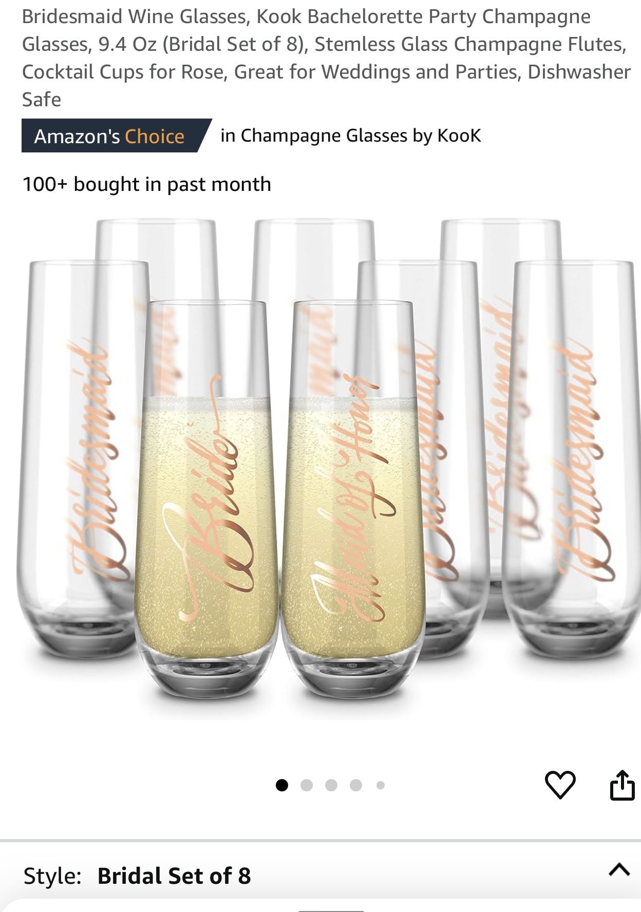 Bride/bridesmaid Champagne Flute Set (8)