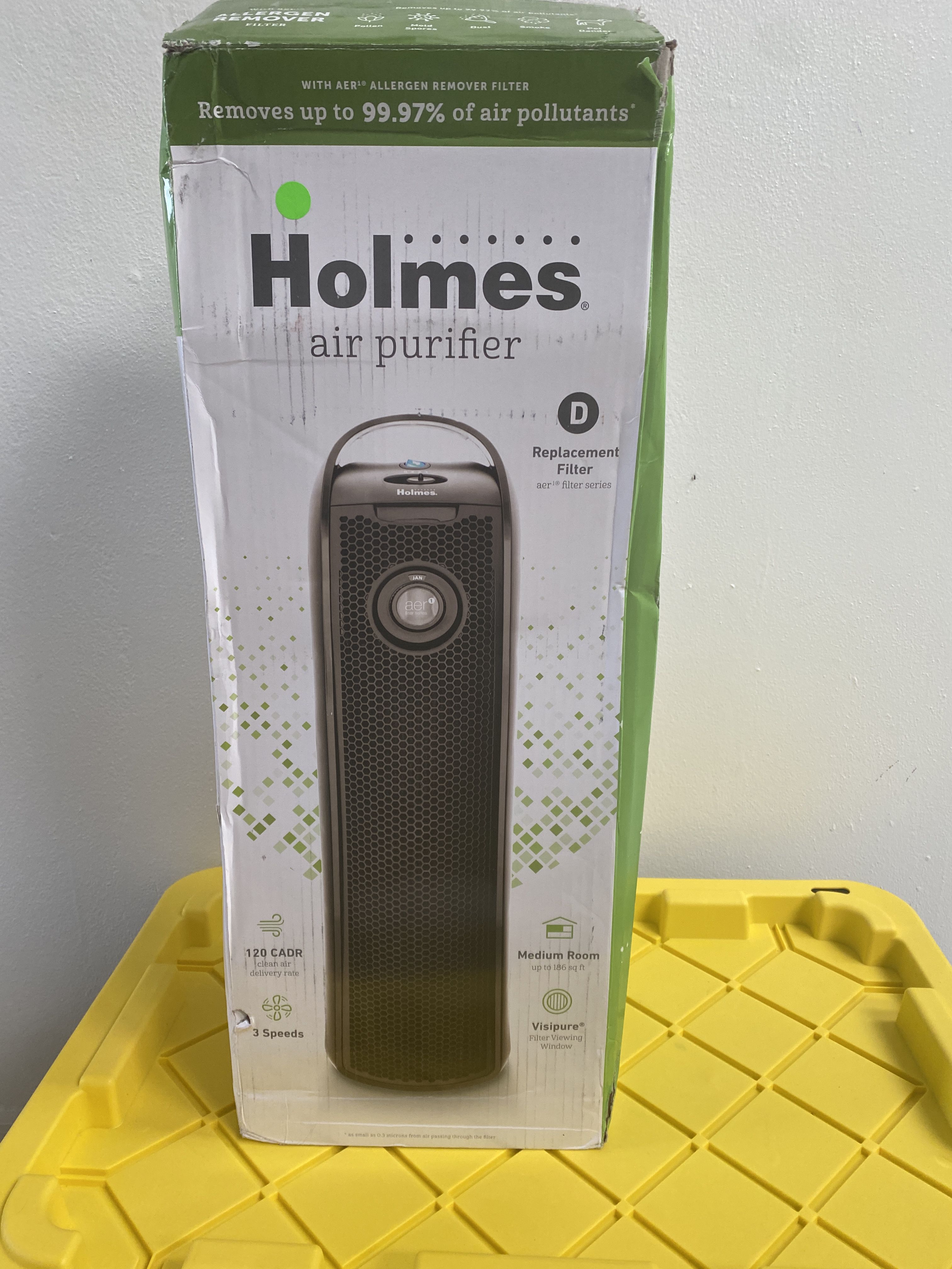 Holmes Tower Aer1 HEPA Air Purifier with Visipure Filter Viewing Window
