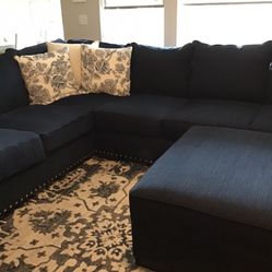 Stylish And Comfortable Sectional with studs And  With Ottoman 