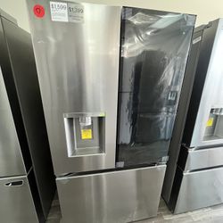 $1399 LG Standard Depth MAX Open Box Fridge, One Year Warranty, InstaView, 36”W