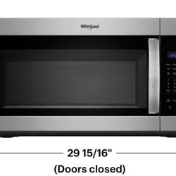 New Whirlpool - 1.7 Cu. Ft. Over-the-Range Microwave - Stainless Steel
