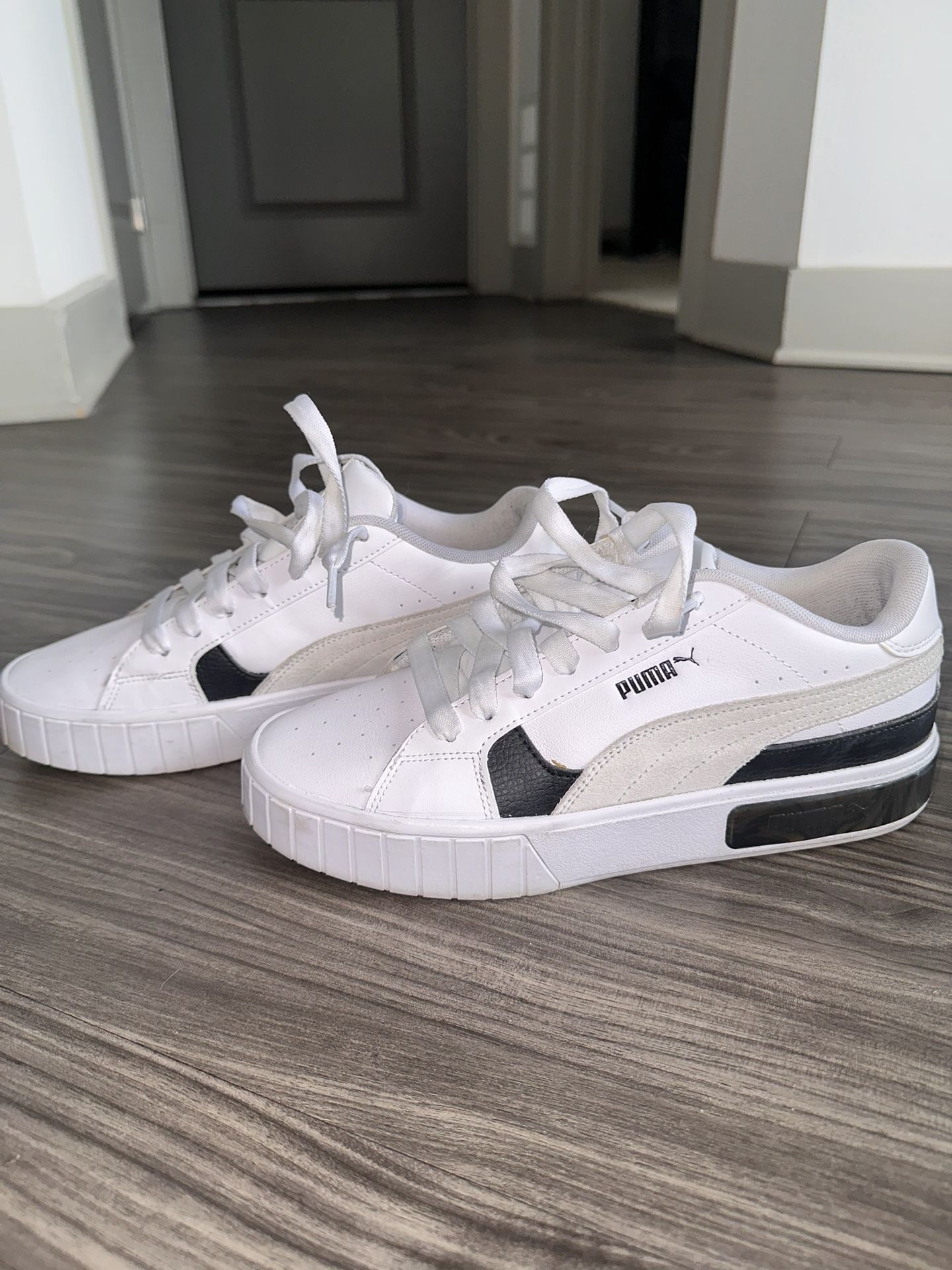 Black and White Platform Pumas