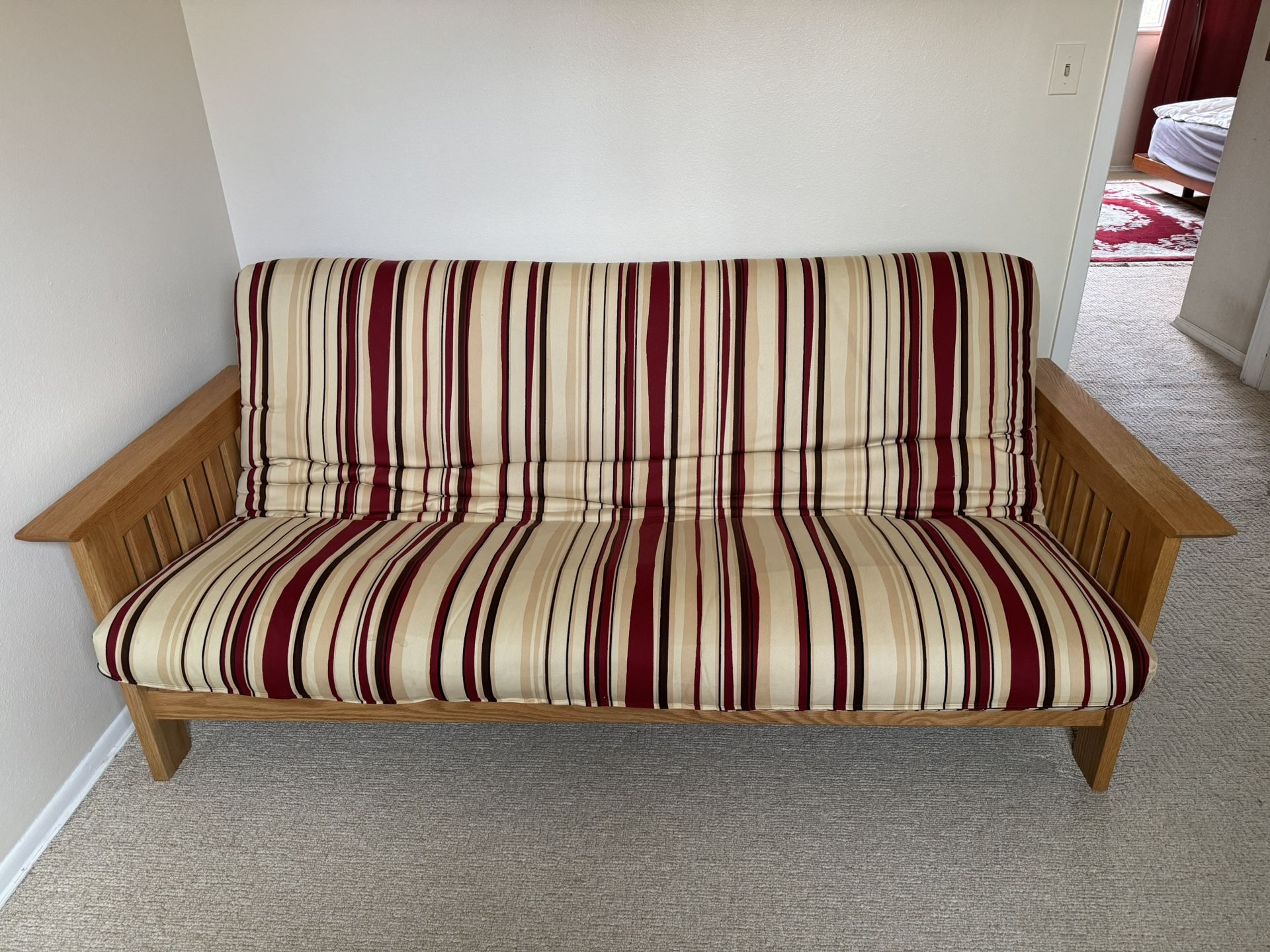 Wood Frame Futon Sofa - Excellent Condition