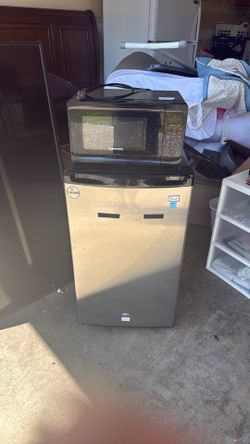 Microwave and mini fridge