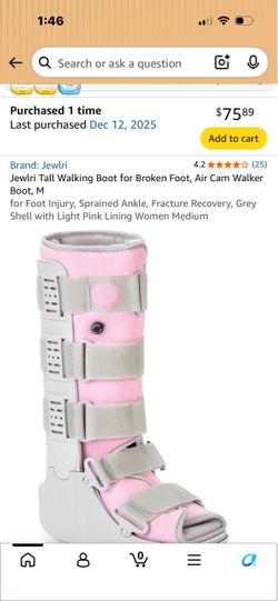 Pink tall walking boot M & L