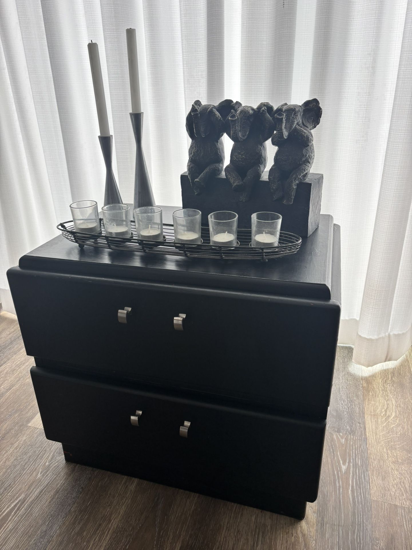 BLACK 2-DRAWER NIGHTSTAND/ END TABLE - $75