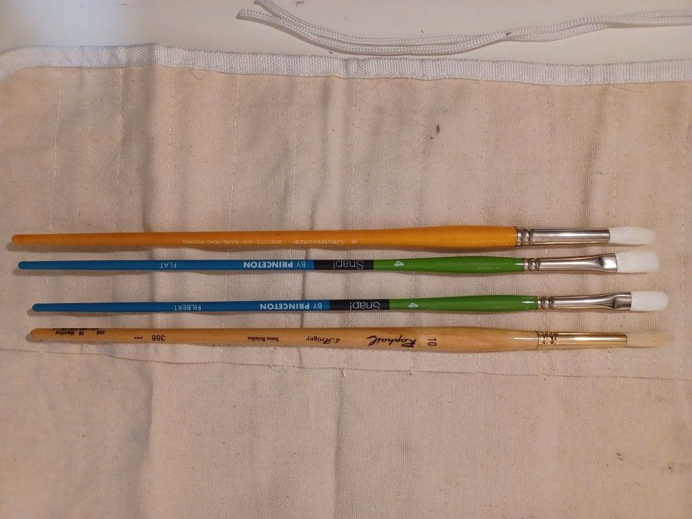 Oil Paint Brushes And Brush Holder