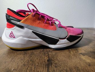 Nike Greek Freak 2 Mens Sz 10 DB4689-600 PInk Orange White lace sneakers Fire