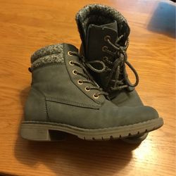 Grey Suede Boots For Litlle Girls