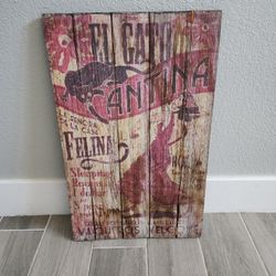 El Gato Cantina Rustic wood art