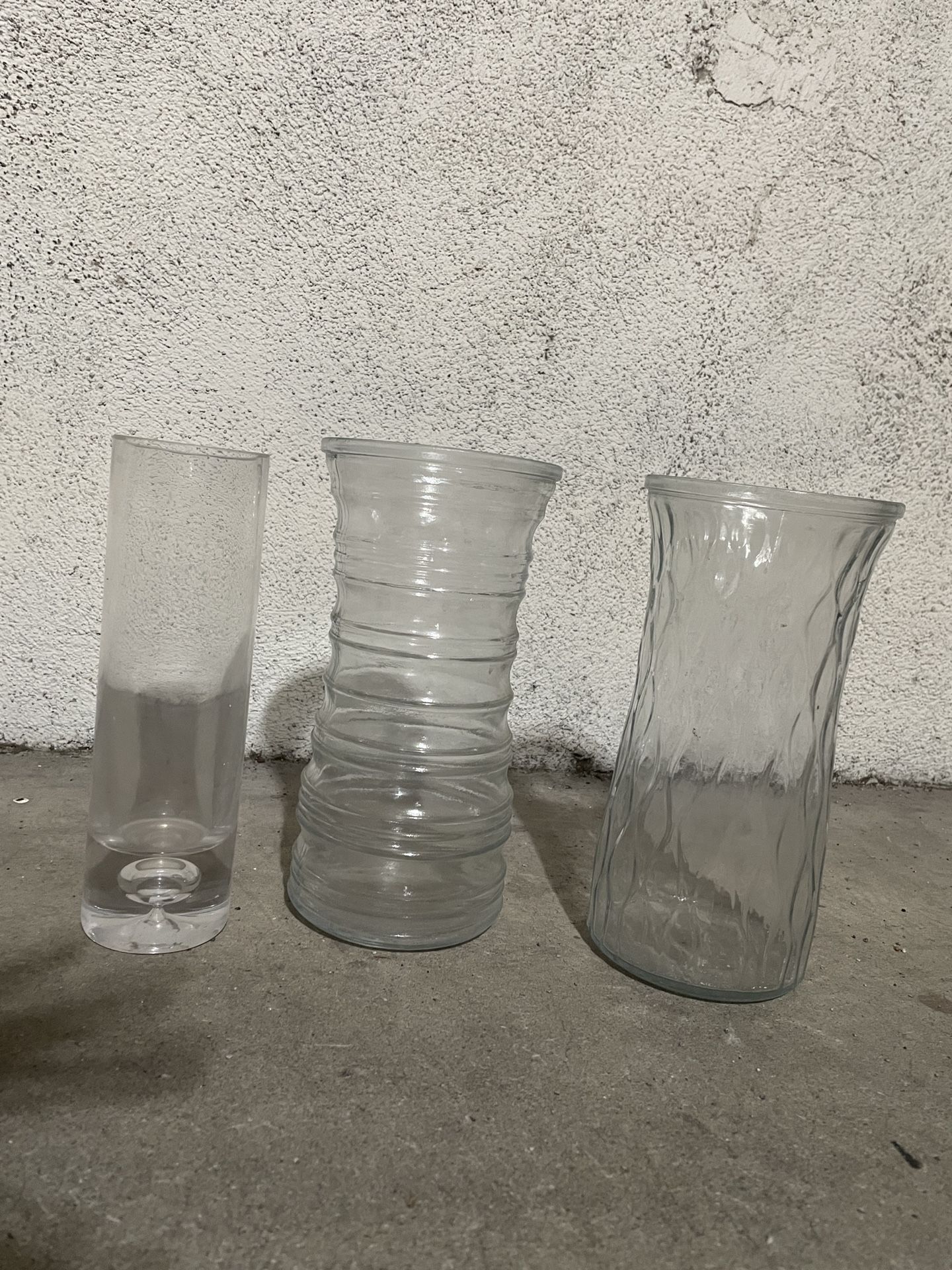 Glass Vases β Set of 3 (Different Shapes)