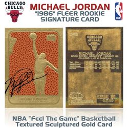 1996 MICHAEL JORDAN Fleer '86 ROOKIE Feel The Game NBA 23K Signature GOLD Card