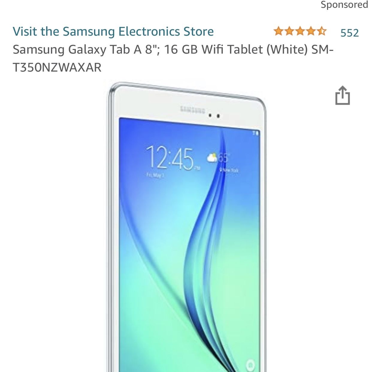 NEW Samsung Galaxy TabA tablet 8in 16GB (2) White