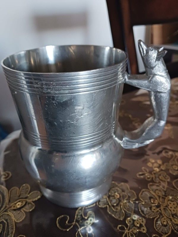 English pewter sheffield antique mug 