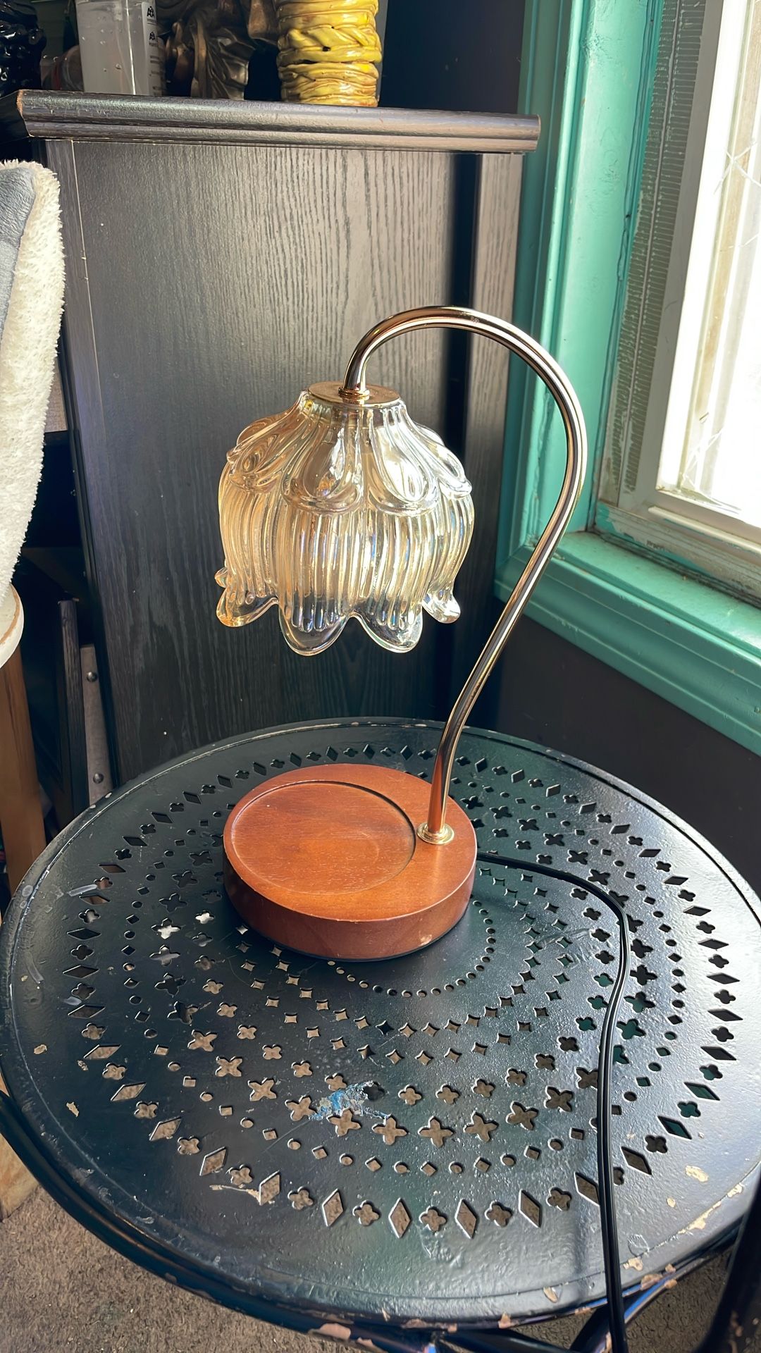 Gold Lotus Flower Lamp Candle Warmer ( Candle Is Not Included)