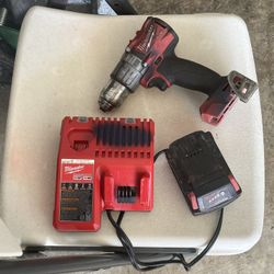 Milwaukee Drill, Battery And Charger