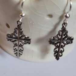 Sterling Cross Earrings 