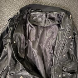 Black Faux Leather Jacket Men's M