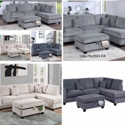 Sectional With Ottoman 