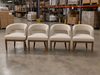 Set of 4 S.O.L.E. Designs Beige Dining Chairs — $495
