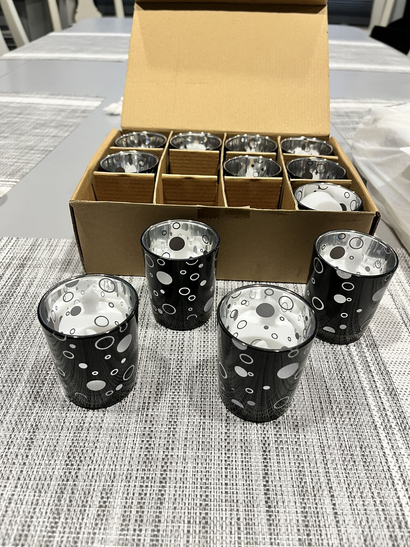 Votive Holders Black Bubbles