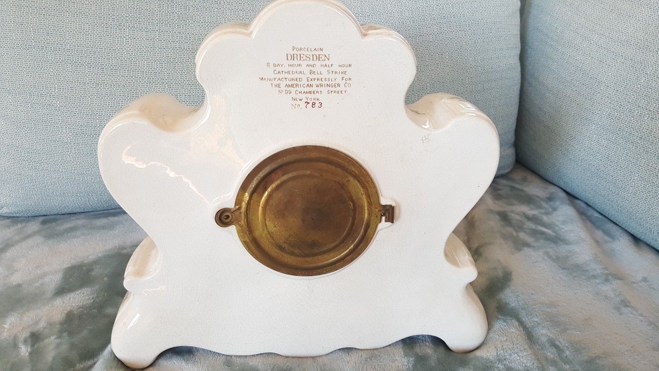 DRESDEN PORCELAIN PERFECT CONDITION 8 DAY, HOUR CATHEDRAL BELL STRIKE NO 783