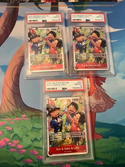 3 2025 One Piece Ace Sabo Luffy OP13-007 SR PSA 10 GEM MINT EN  sequentialw