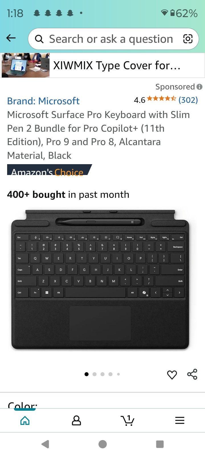 Microsoft Surface Keyboard With Slim Pen