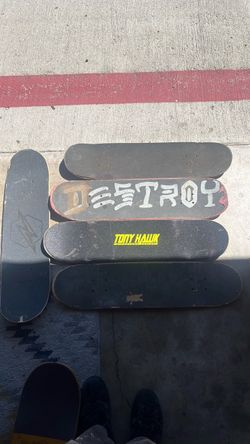 Lot of 5 Used Skateboard Decks