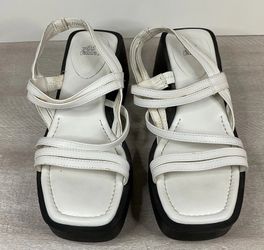 Wild Fable Strappy Platform Sandals Chunky Heel Women’s 7 White
