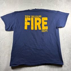 Vintage New Orleans Department Men’s XL Blue Irish Engine 1 T Shirt#4A