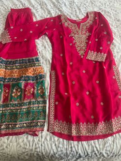 Pink Embroidered Salwar Kameez Set with Dupatta