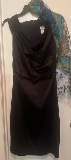 Cache Black Satin Evening Dress