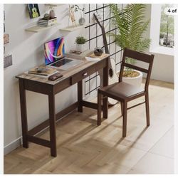 Kids Study Writing Workstation Desk & Chair Set W/ Drawer Dark Merlot New In Box 