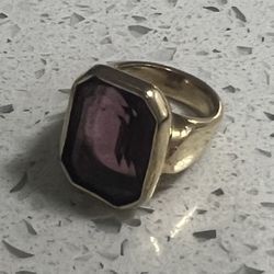 Amethyst Heavy Gold Plated Ring